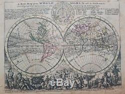 1732 Herman Moll Mapa Mundo A New Map of the Whole World with the Trade Winds