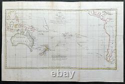 1774 James Cook Large Antique Map of The South Seas, Australia, New Zealand etc