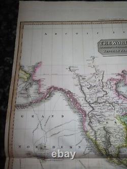 1812 Colour Map Of The World On Mercators Projection Western Part By Neele