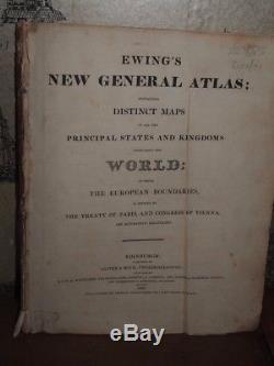 1824 Ewings New General Atlas Distinct Maps Of The World USA America Asia India