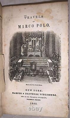 1852, THE TRAVELS OF MARCO POLO, by HUGH MURRAY, 2 FOLD OUT MAPS
