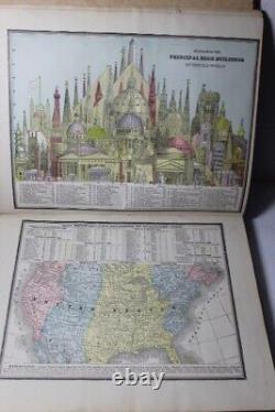1888 Cram's Unrivaled Family Atlas of The World complete, with many color maps