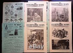 1891-1892 THE ILLUSTRATED NEWS OF THE WORLD 38 Issue Lot London News Blocks, Ads