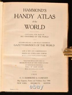 1931 Hammond's Handy Atlas of the World Colour Maps