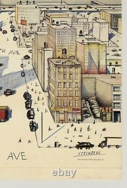 1976 Saul Steinberg A VIEW OF THE WORLD FROM NINTH AVENUE the New Yorker POSTER