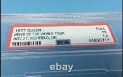 1977 Queen News of the World Full Concert Ticket PSA Graded