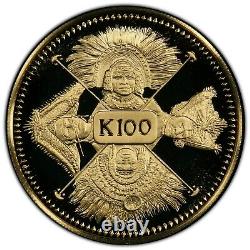 1979 Papuia New Guinea 100 KINA Gold PCGS PR69 DCAM 4 FACES Of THE NATIOON