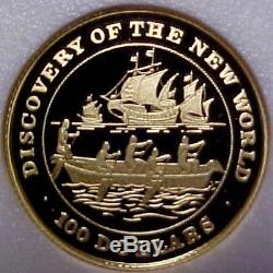 1991 Bahamas $200 Dollar Gold Coin Discovery of the New World 1/5000 GEM PROOF