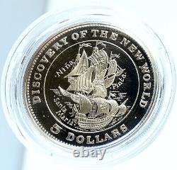 1992 BAHAMAS Discovery of the NEW WORLD Columbus Proof Silver $5 Coin i104014
