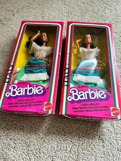 2 New 1979 Mattel Dolls of The World Italian Barbies Rare 2 Variations #1602