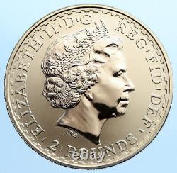 2000 AUSTRALIA UK Queen Elizabeth II BRIT TRIDENT OZ Silver 2 Pounds Coin i96974