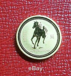 2002 AUSTRALIA YEAR OF THE HORSE LUNAR SERIES 1 $20 1/4 oz. 9999 GOLD NEW