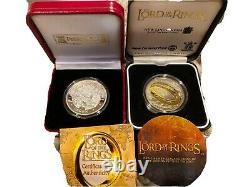 2003 Lord of the Rings Coins, New Zealand Silver $1 Coin + Isle Of Man Crown
