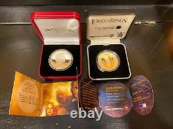 2003 Lord of the Rings Coins, New Zealand Silver $1 Coin + Isle Of Man Crown