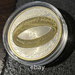 2003 Lord of the Rings Silver Proof 1oz. 925 Sterling New Zealand gold plating