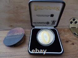 2003 New Zealand $1 Sterling Silver LORD OF THE RINGS Coin withBox, THE ONE RING