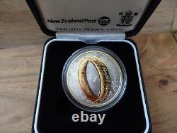 2003 New Zealand $1 Sterling Silver LORD OF THE RINGS Coin withBox, THE ONE RING