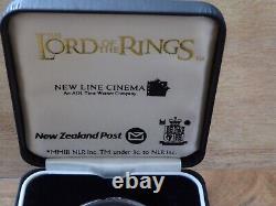 2003 New Zealand $1 Sterling Silver LORD OF THE RINGS Coin withBox, THE ONE RING