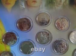 2003 New Zealand Lord Of The Rings 18X50c Uncirculated Coin Set Original Folder