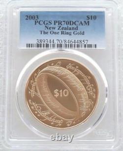 2003 New Zealand Lord of the Rings One Ring $10 Dollar Gold Proof Coin PCGS PR70