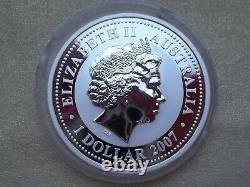 2007 Australia $1 2010 Lunar I Silver. 999 1oz Year Of The Tiger Gilded Gilt New