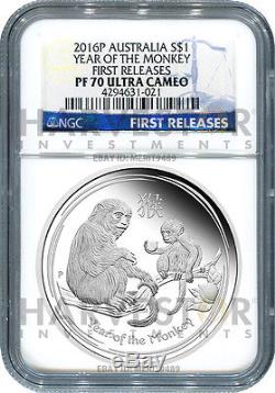 2016 Silver Proof 1 Oz. Year Of The Monkey Lunar Ngc Pf70 First Releases New