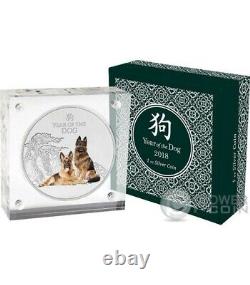 2018 NIUE YEAR OF THE DOG $2.00 SILVERPROOF COLOURED 1oz LIMITED EDITION COIN