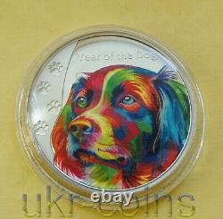 2018 Tanzania Lunar Year of the Dog Silver Color Hologram Coin New Zealand