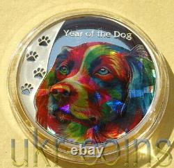 2018 Tanzania Lunar Year of the Dog Silver Color Hologram Coin New Zealand