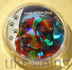 2018 Tanzania Lunar Year of the Dog Silver Color Hologram Coin New Zealand