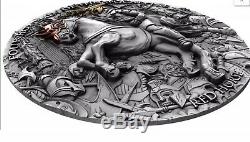 2019 2 Oz Silver Niue $5 RED HORSE, Four horseman Of The Apocalypse Box COA New