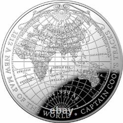 2019 $5 Silver Proof Domed Coin 1812 New Map of the World Captain Cook's Tracks