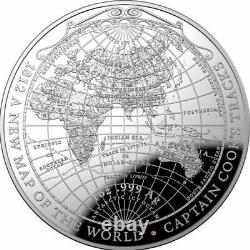 2019 NEW MAP OF THE WORLD COOKS TRACKS Silver Proof Coin