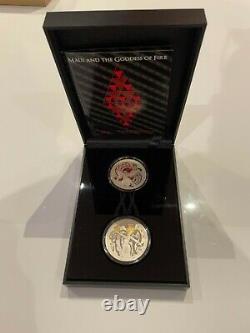 2019 New Zealand $1 2 x 1oz Silver Proof Coin Set Maui and the Goddess of Fire