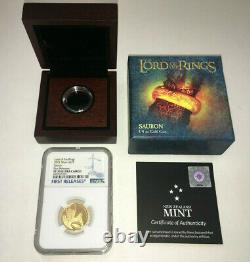 2021 Niue The Lord of the Rings Sauron $25 1/4oz Gold Proof NGC PF70UC FR POP 3