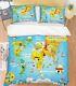 3d Animal Map Of The World Ker2541 Bed Pillowcases Quilt Duvet Cover Double Kay