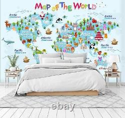 3D Map Of The World 70NA Business Wallpaper Wall Mural Self-adhesive Commerce Am