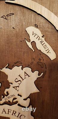 3d wooden map of flat earth Gleason's New Standard Map of the World
