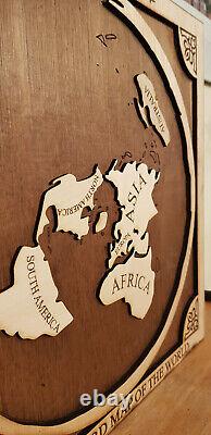 3d wooden map of flat earth Gleason's New Standard Map of the World