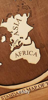 3d wooden map of flat earth Gleason's New Standard Map of the World