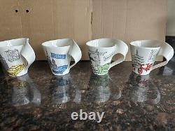 4 X Brand New Villeroy&Boch New Wave Cities Of The World Caffe Mugs. 4 Cities