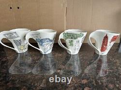 4 X Brand New Villeroy&Boch New Wave Cities Of The World Caffe Mugs. 4 Cities