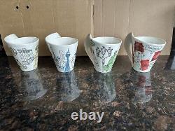 4 X Brand New Villeroy&Boch New Wave Cities Of The World Caffe Mugs. 4 Cities