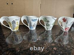 4 X Brand New Villeroy&Boch New Wave Cities Of The World Caffe Mugs. 4 Cities