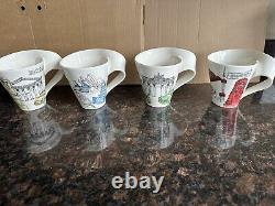 4 X Brand New Villeroy&Boch New Wave Cities Of The World Caffe Mugs. 4 Cities