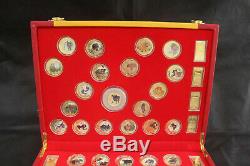 48 New 2021 Chinese Zodiac 24K Gold Silver Colour Jade Coins Set-Year of the Ox