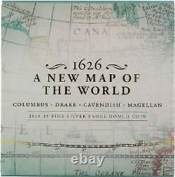 $5 2019 Australia Silver PP 1626 New Map of the World