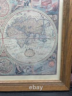 A NEW & ACCURATE MAP OF THE WORLD 1651 Framed Reproduction 23x19 Vintage