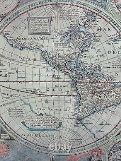 A NEW & ACCURATE MAP OF THE WORLD 1651 Framed Reproduction 23x19 Vintage