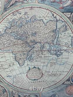 A NEW & ACCURATE MAP OF THE WORLD 1651 Framed Reproduction 23x19 Vintage